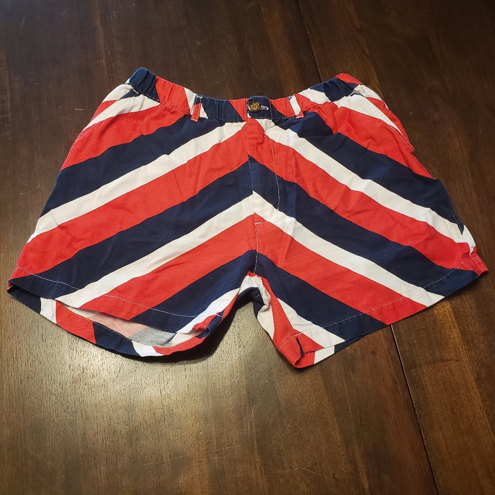 Chubbies Navy, Red and White Striped Shorts